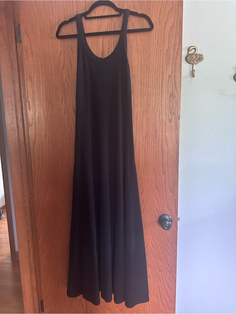 perfectwhitetee Black Scoop Neck Maxi Dress